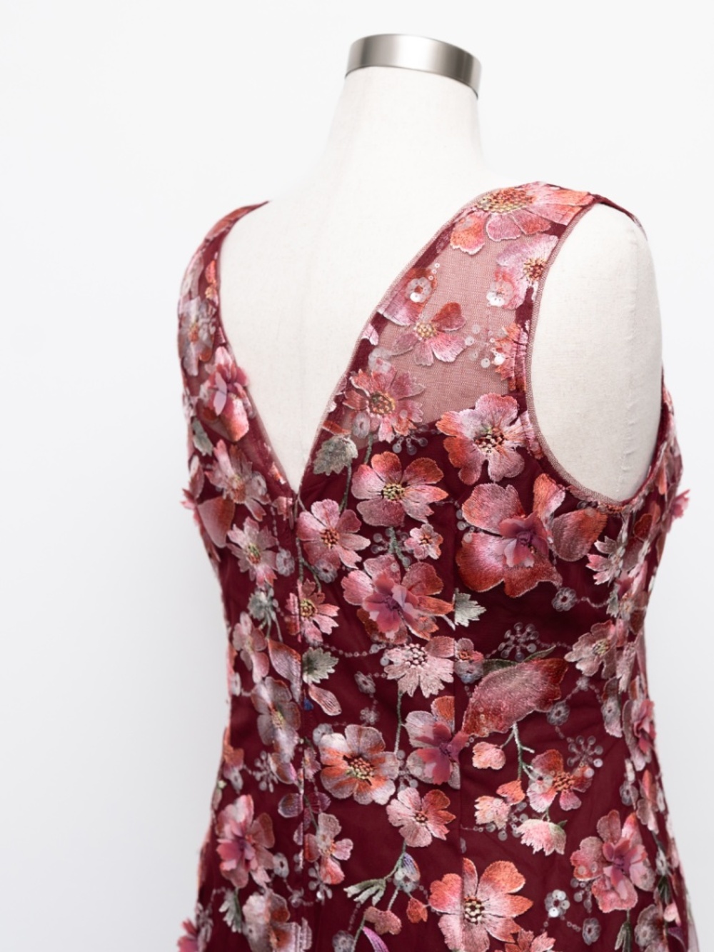 Adrianna Papell - Embroidered Floral Midi Dress - Picture 11 of 11